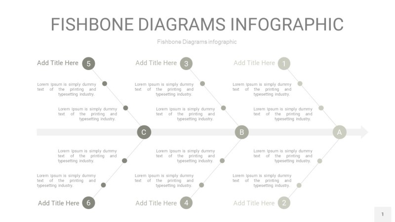 灰色鱼骨PPT信息图表1