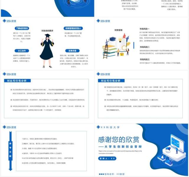 蓝色扁平风大学生创新创业结课答辩PPT模板 蓝色扁平风大学生创新创业结课答辩PPT模板