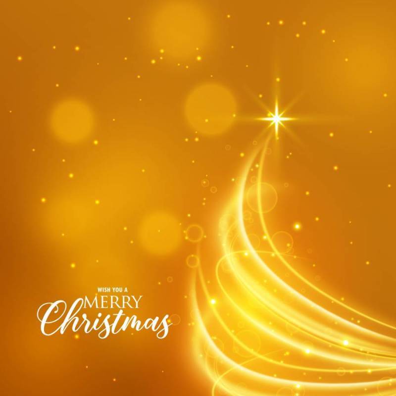 金色圣诞背景与创意树设计