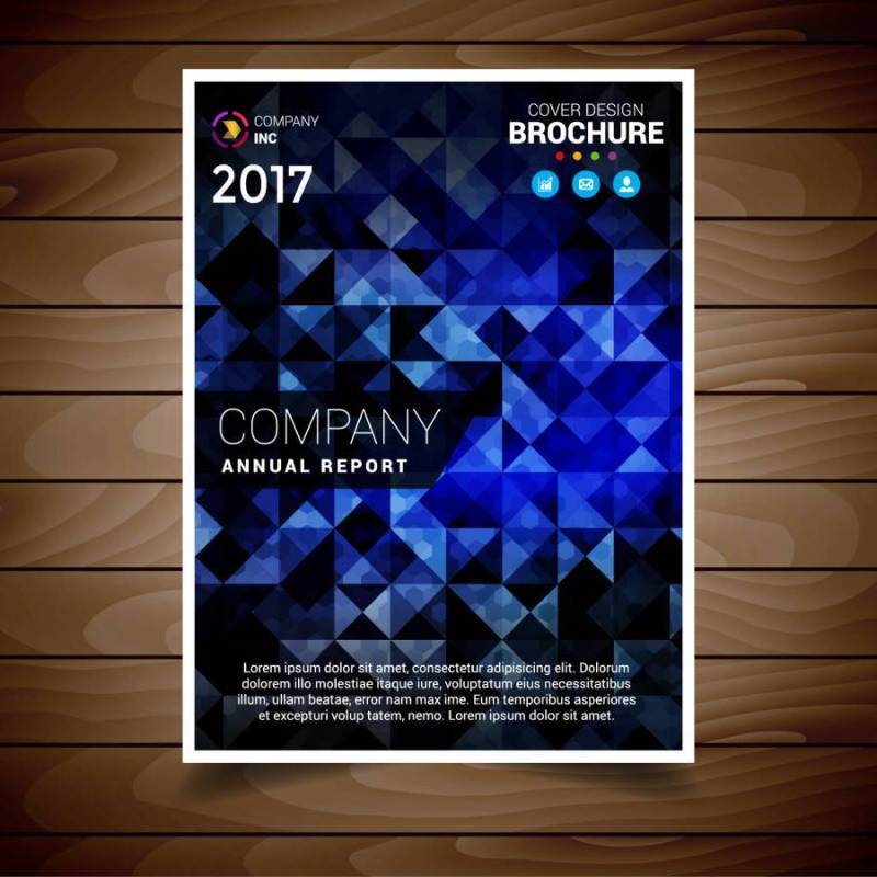 蓝色抽象宣传册设计模板