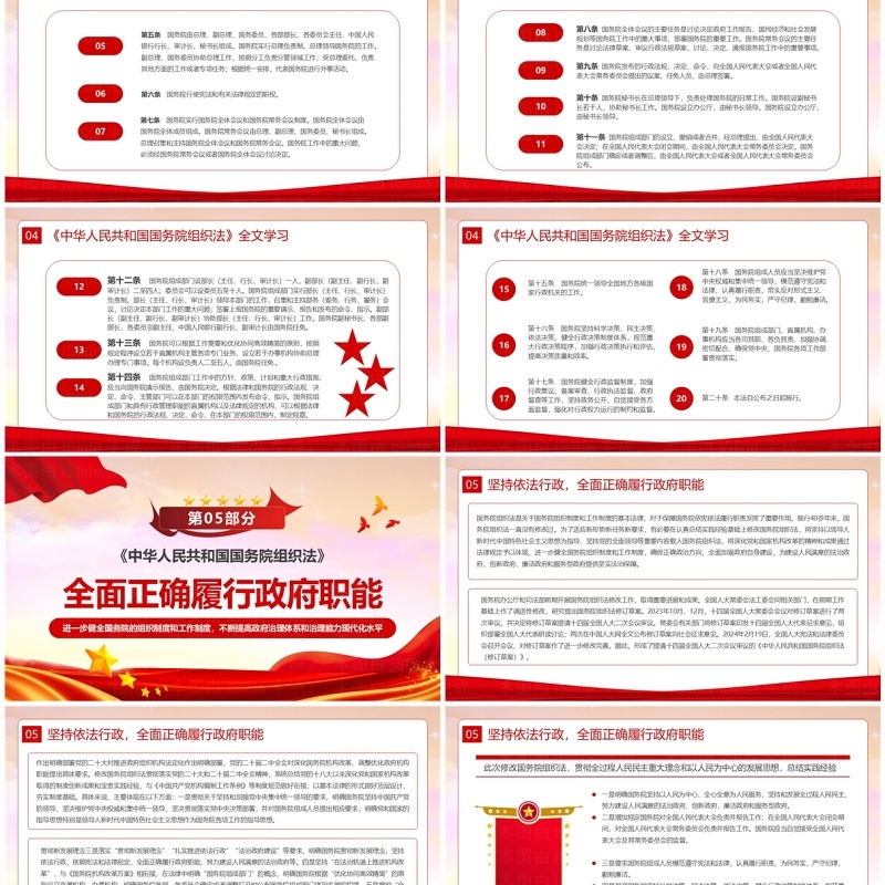 解读中华人民共和国国务院组织法PPT模板
