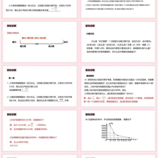 部编版九年级数学下册实际问题与反比例函数课件PPT模板 部编版九年级数学下册实际问题与反比例函数课件PPT模板