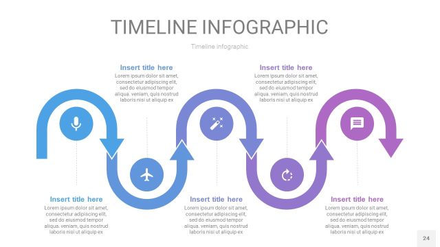紫蓝色时间轴PPT信息图24