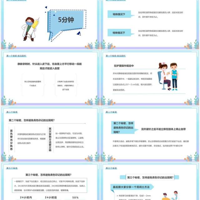 蓝紫色输液后遗症青色印记护理技巧PPT模板 蓝紫色输液后遗症青色印记护理技巧PPT模板