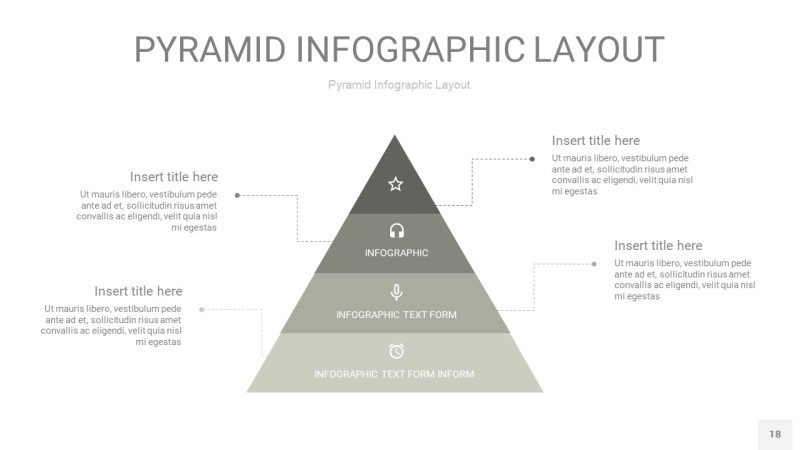 灰色3D金字塔PPT信息图表18