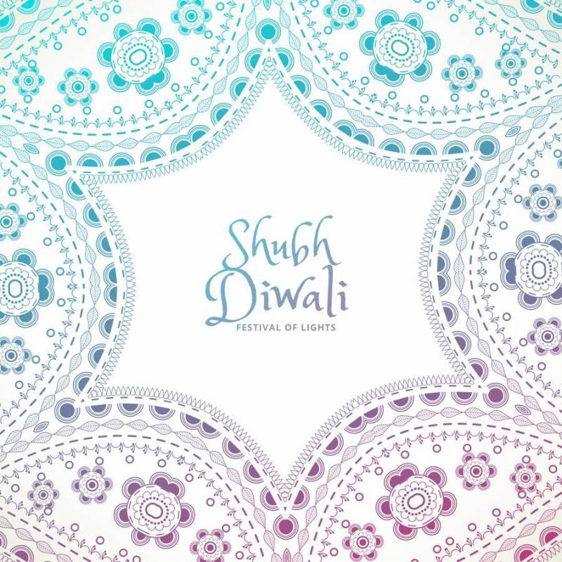 与shubh排灯节文本的美丽的花佩斯利装饰