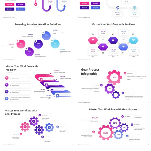 生产流程图PPT模板素材Process Flow Infographic ppt