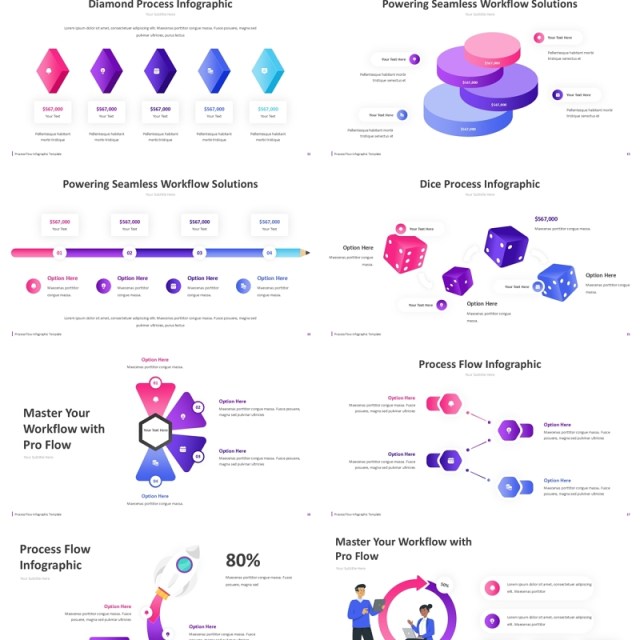 生产流程图PPT模板素材Process Flow Infographic ppt