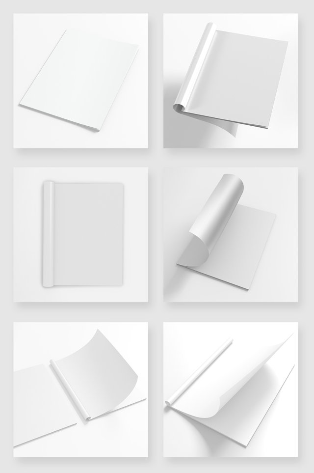 白色画册书籍手册空白模版样机素材