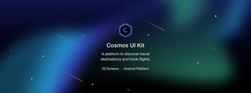 适用于Sketch的旅行和飞行Android UI工具包。，Cosmos UI工具包