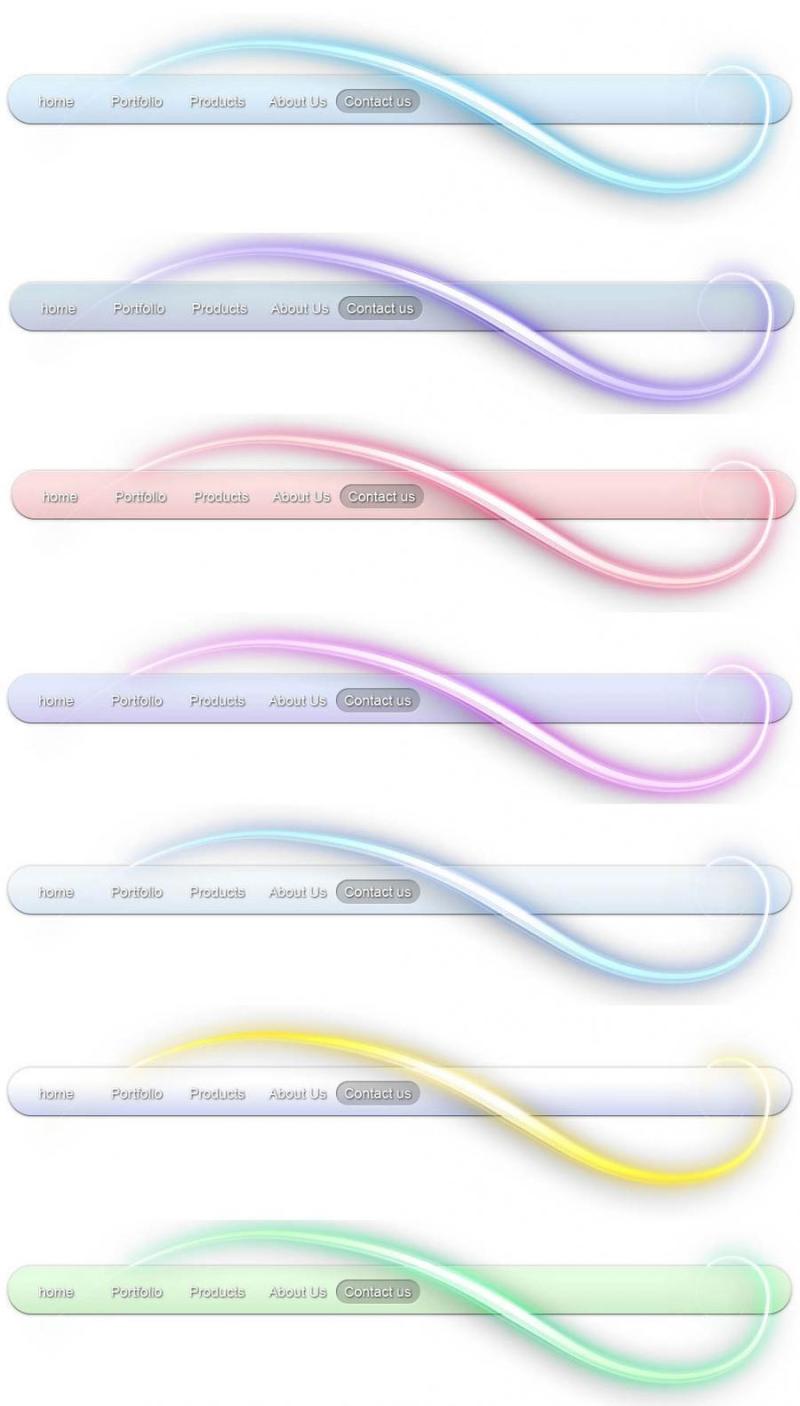 精致炫彩导航—psd分层素材