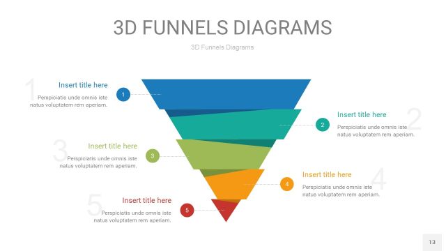 彩色3D漏斗PPT信息图表13