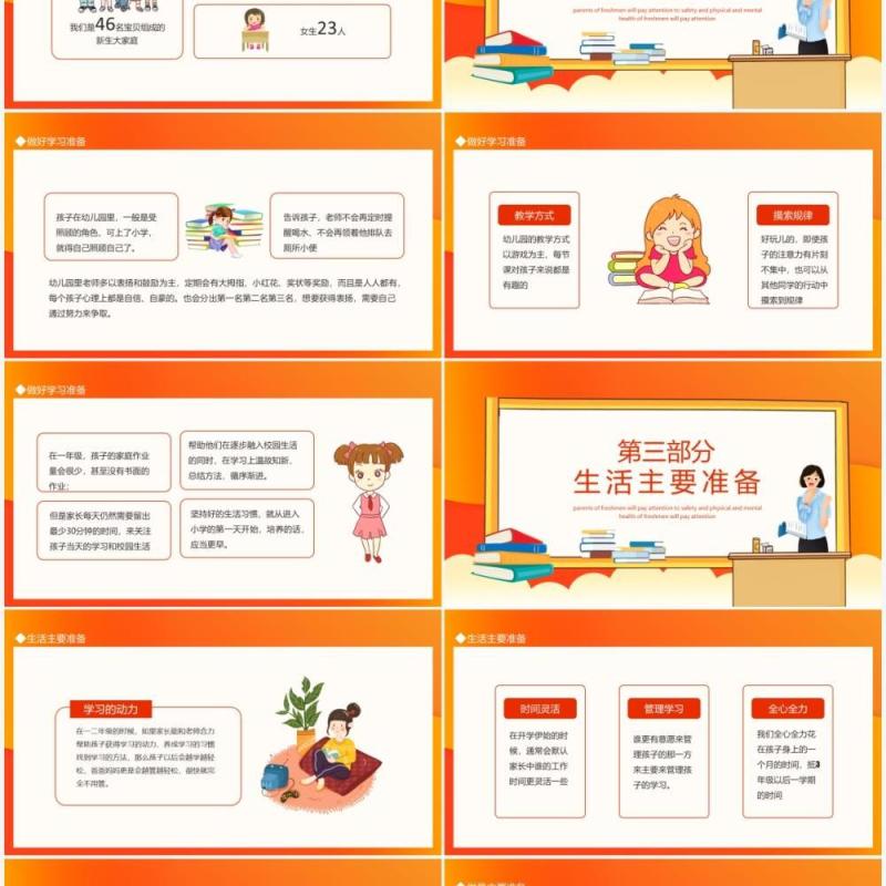 新生入学家长会关注安全身心健康动态PPT模板