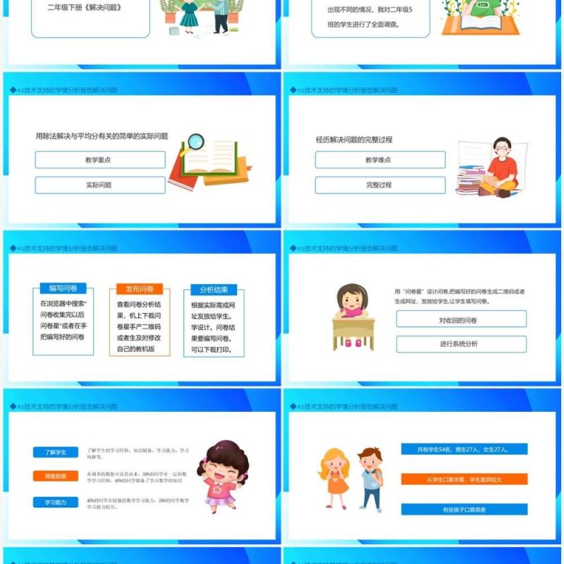 A1技术支持的学情分析报告解决问题动态PPT模板