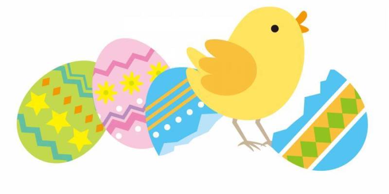 复活节彩蛋和小鸡
