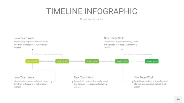 浅绿色时间轴PPT信息图16