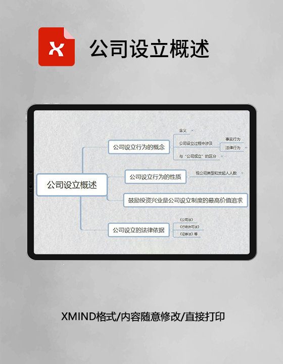 思维导图公司设立概述XMind模板