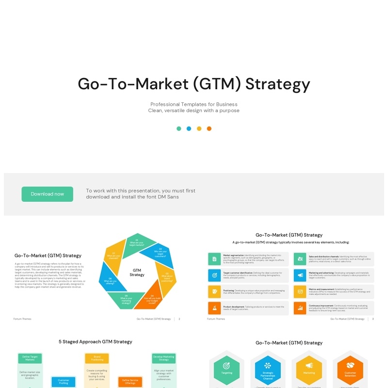 GTM市场战略信息图PPT模板素材 Go To Market Strategy GTM