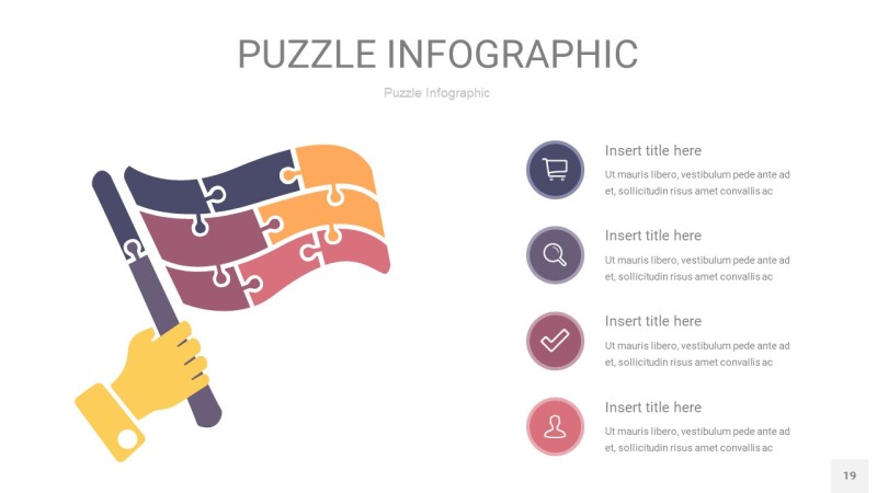 紫色系拼图PPT图表19