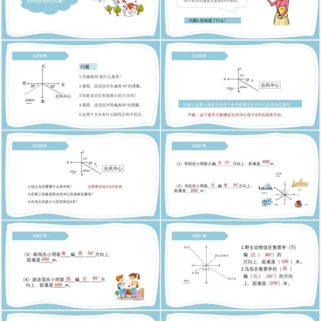 部编版六年级数学上册根据方向和距离描述点的位置课件PPT模板 部编版六年级数学上册根据方向和距离描述点的位置课件PPT模板