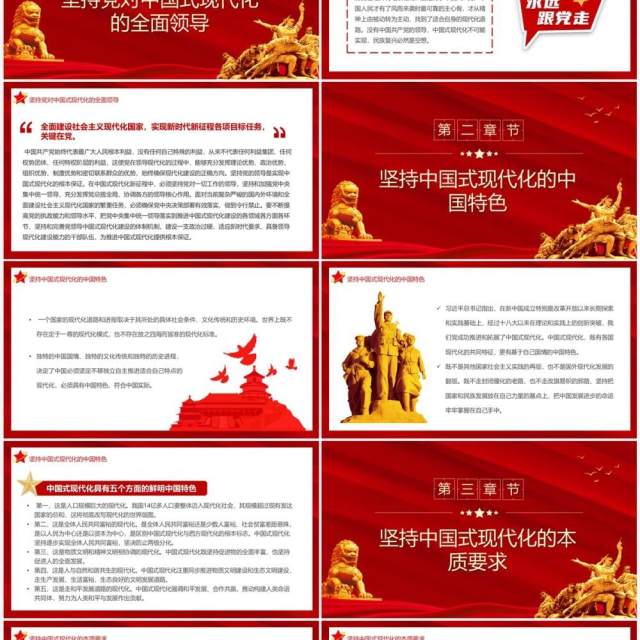 红色党政风中国式现代化理论的新飞跃PPT模板 红色党政风中国式现代化理论的新飞跃PPT模板