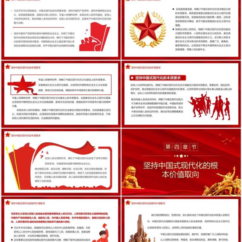 红色党政风中国式现代化理论的新飞跃PPT模板