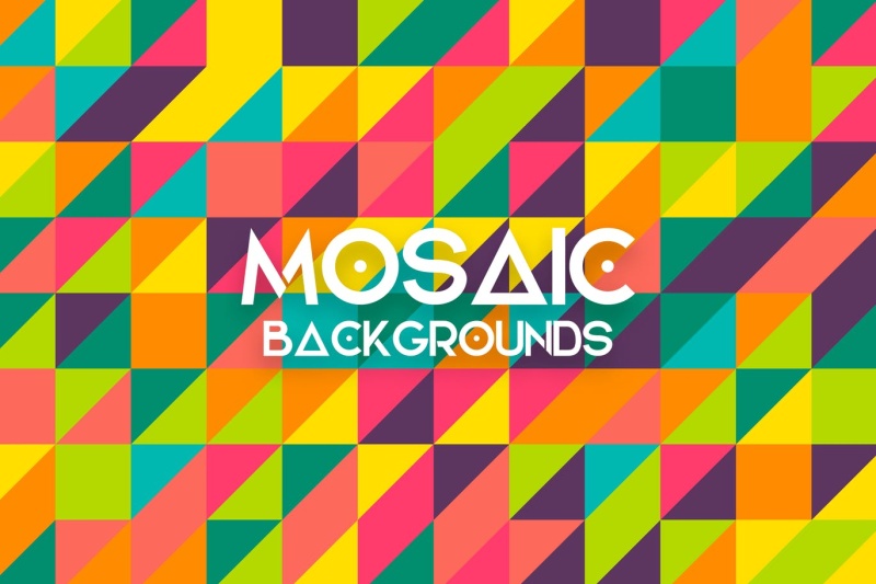 方块三角形镶嵌AI设计素材矢量背景Mosaic Vector Backgrounds