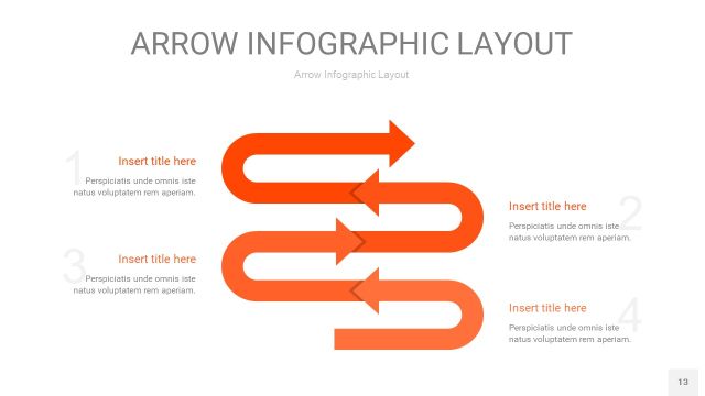 橘红色箭头PPT信息图表13