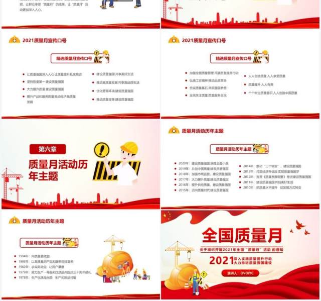 2021年全国质量月宣传生产安全教育PPT模板 2021年全国质量月宣传生产安全教育PPT模板