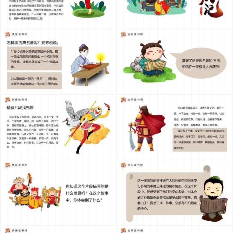 部编版五年级语文下册读古典名著品百味人生课件PPT模板