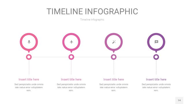 渐变粉色时间轴PPT信息图14