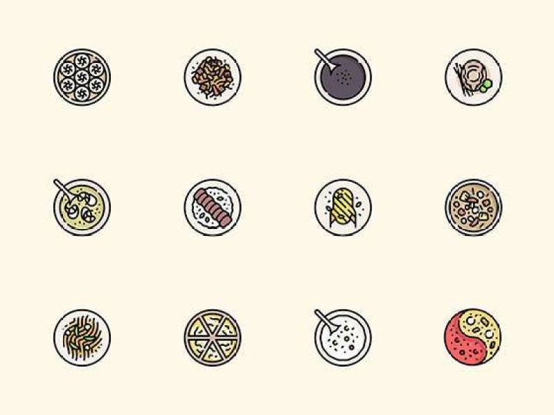 50 枚中国菜元素图标