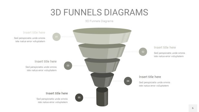 灰色3D漏斗PPT信息图表6