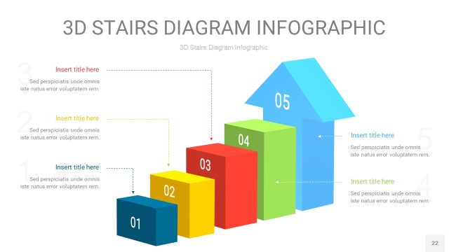 多彩3D阶梯PPT图表22