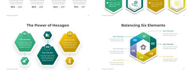 六边形结构信息图PPT模板素材Hexagonal Infographic - Presentation Template