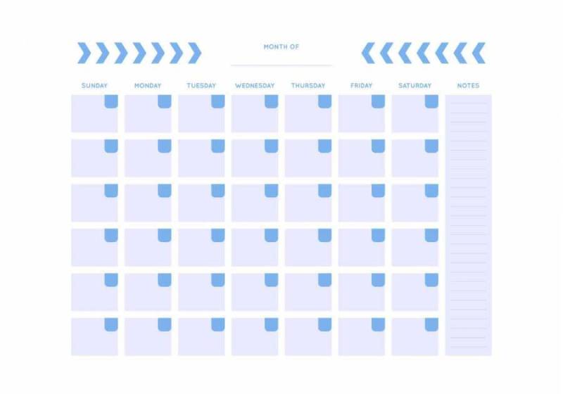  独特的每月日历矢量