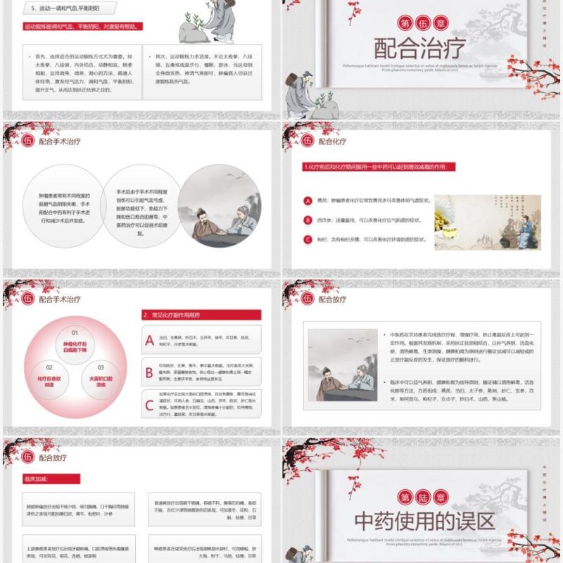 水墨中国风癌症患者中医治疗PPT模板