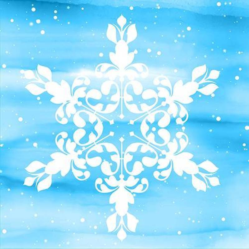 在水彩背景上的装饰雪花