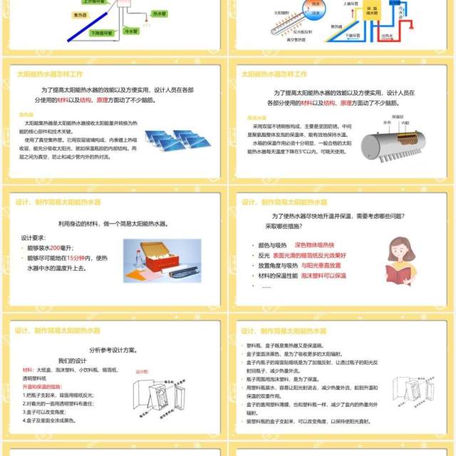 部编版五年级科学上册做个太阳能热水器PPT模板