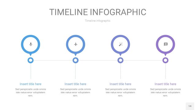 紫蓝色时间轴PPT信息图14