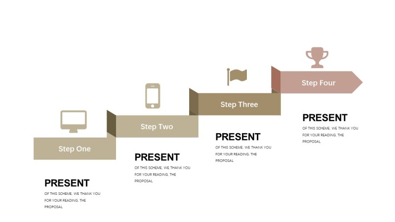 浅卡其色商务PPT图表-3