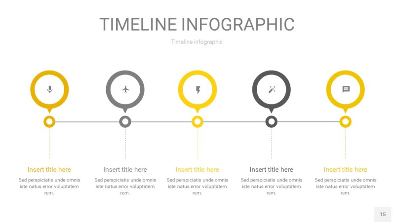 灰黄色时间轴PPT信息图15