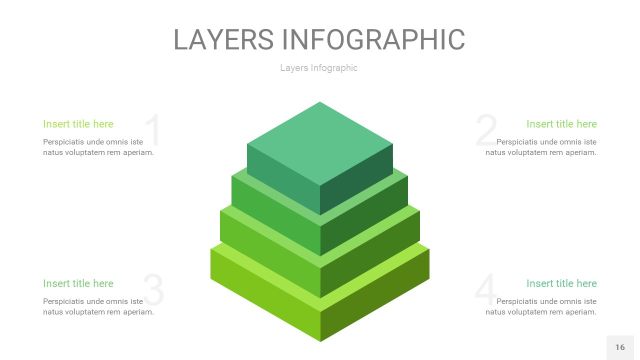 浅绿色3D分层PPT信息图16