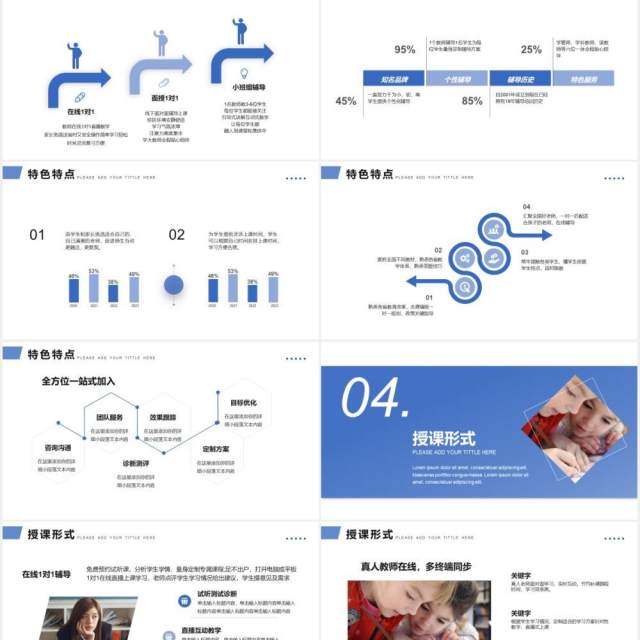 蓝色商务风招生培训机构宣传介绍PPT模板