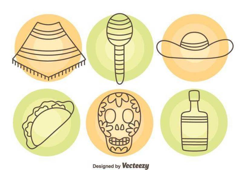 墨西哥元素图标矢量