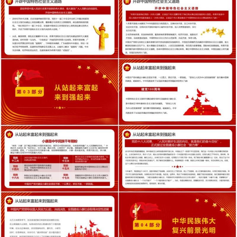 红色简约组织生活会党史学习教育PPT模板