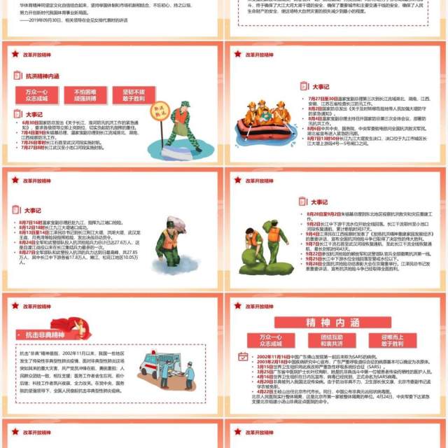 红色中国风中国精神谱系PPT模板 红色中国风中国精神谱系PPT模板