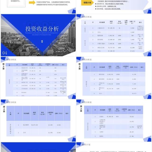 蓝色商务风项目投资可研报告PPT模板