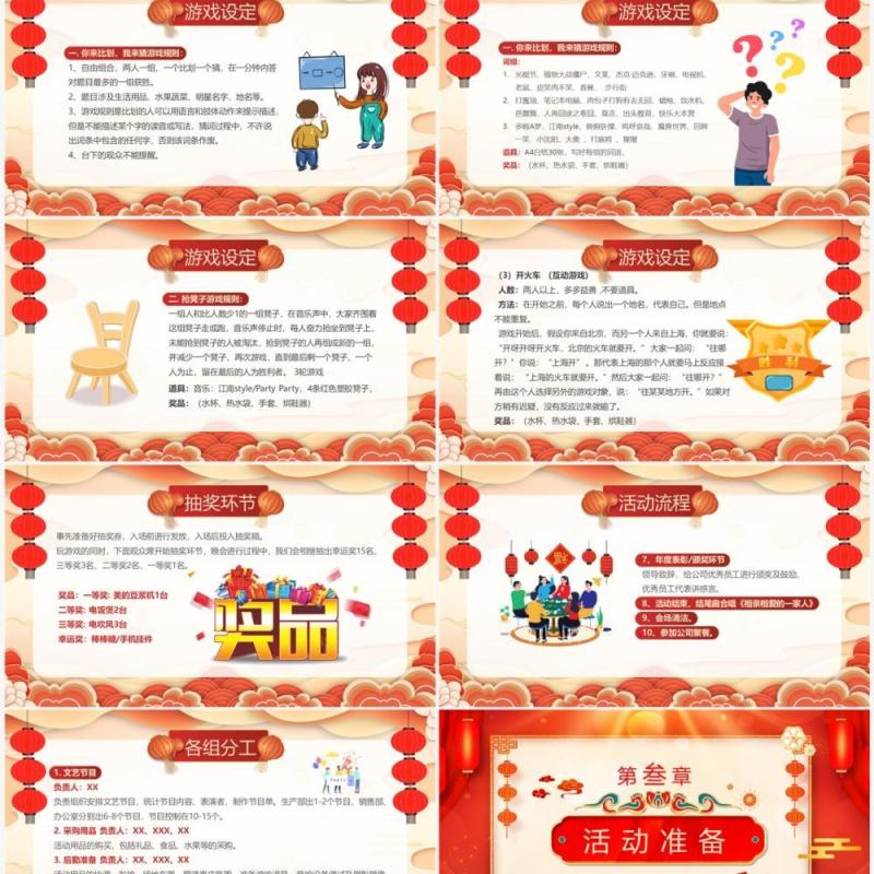 红色中国风2023新春茶话会PPT模板