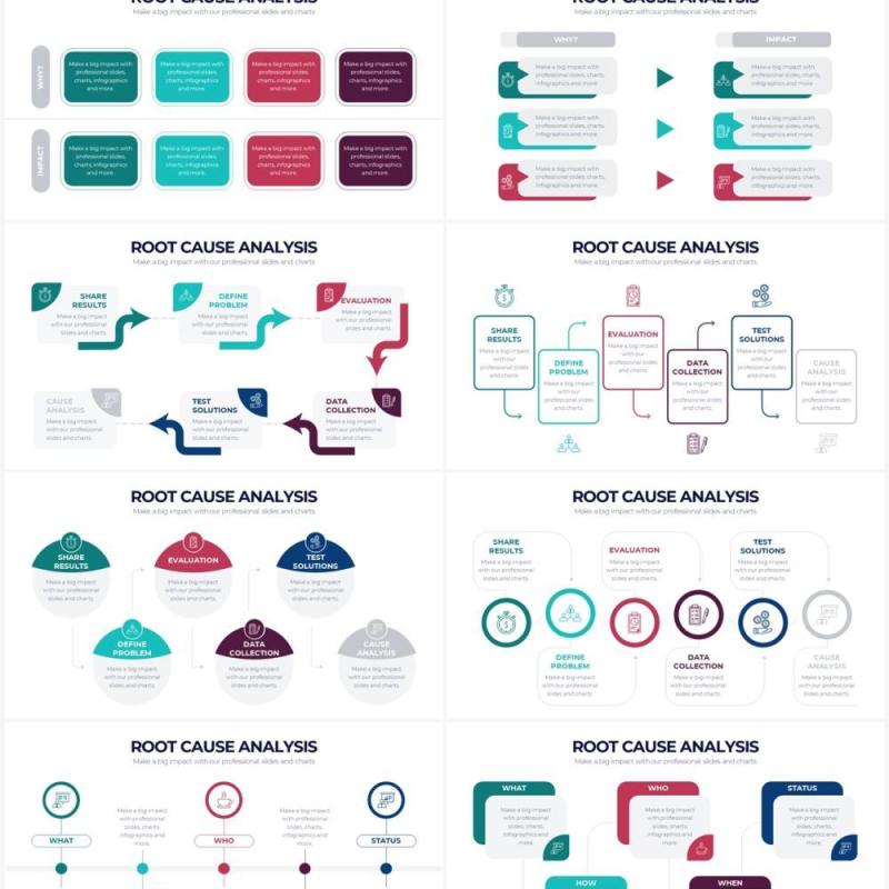 多彩创意根本原因分析PPT信息图表素材Root Cause Analysis Powerpoint Infographics